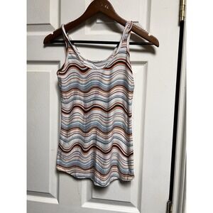 035-014 Tank Top Women Small Striped Causal Preppy Costal Everyday No Boundaries